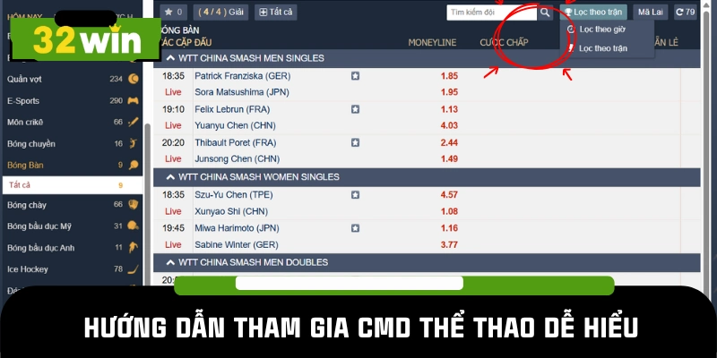 Hướng dẫn các bước truy cập vào sảnh chơi CMD Sports 